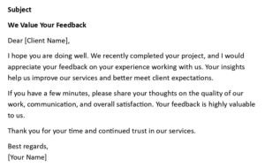 Client Feedback Request Email (USA Business + 5 Samples)