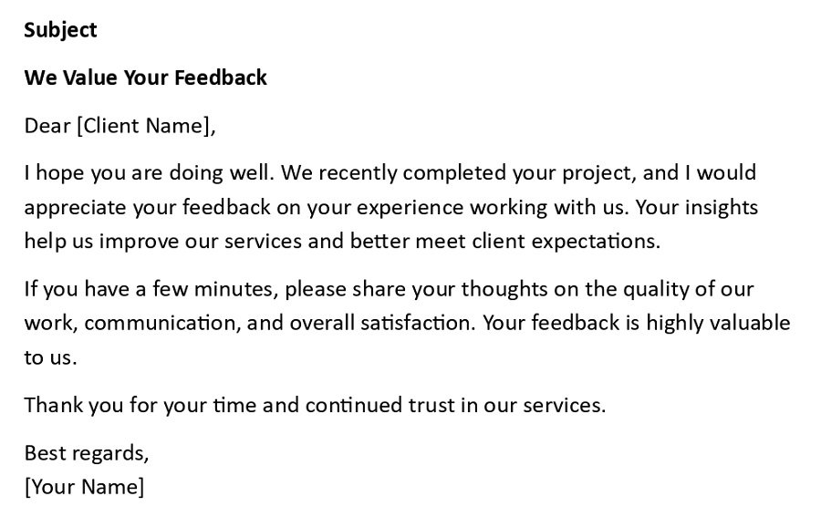 We Value Your Feedback