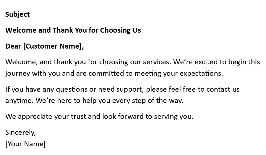 Welcome and Thank You for Choosing Us