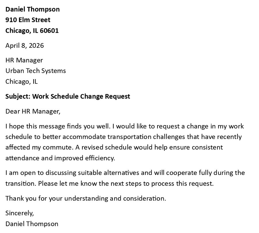 Work Schedule Change Request