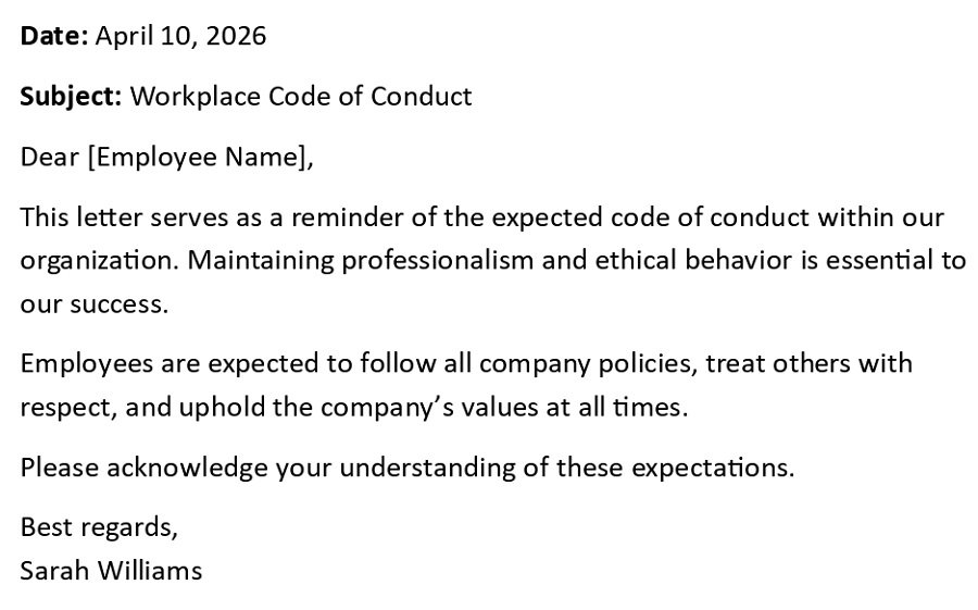 Workplace Code of Conduct