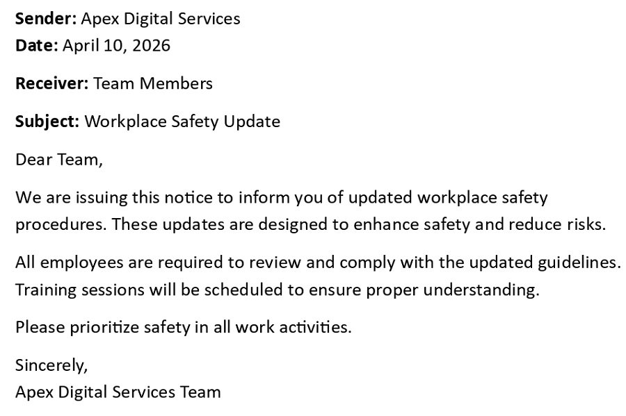 Workplace Safety Update