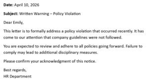 Disciplinary Action Letter (USA HR Format + 5 Templates)
