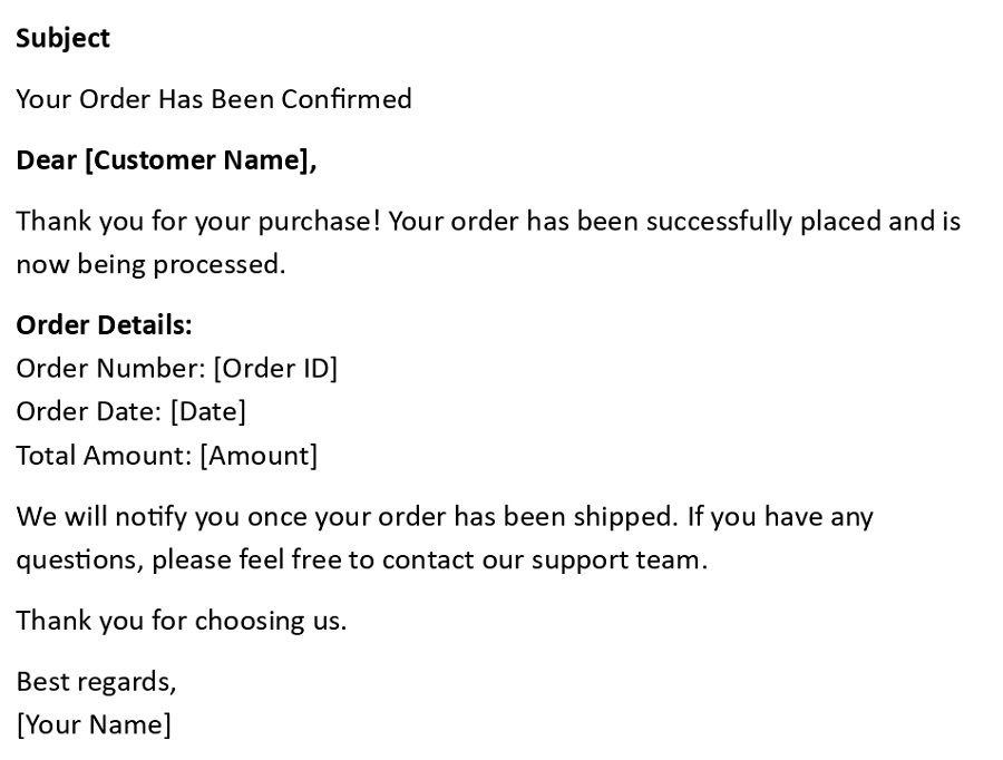 Your Order Has Been Confirmed