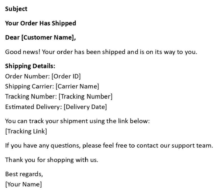 Your Order Has Shipped