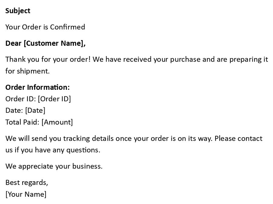 Your Order is Confirmed