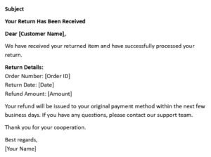 Your Return Has Been Received