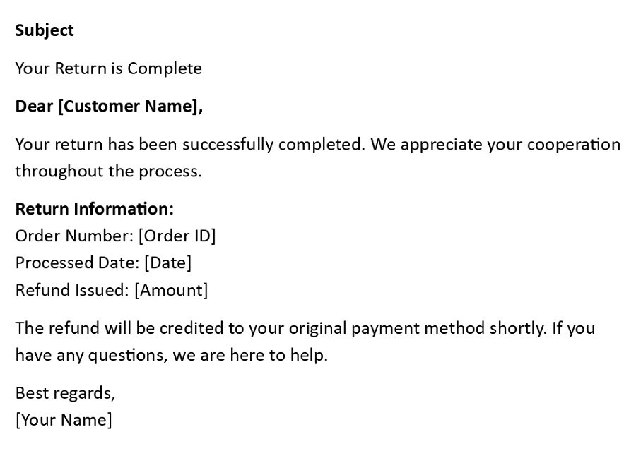 Your Return is Complete