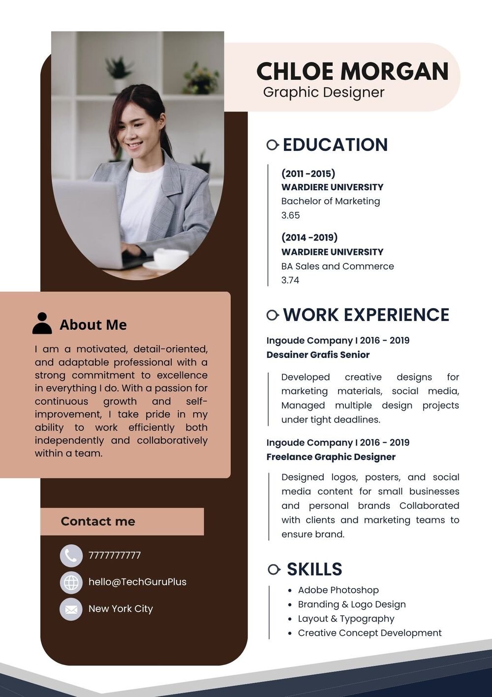 Artistic Graphic Designer Resume Template Word Free Download