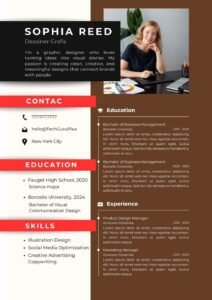 Resume/CV Template- Creative Multi-Color Word for Designers