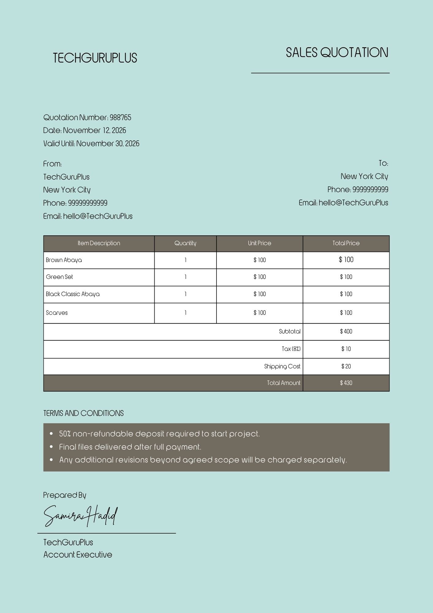 Download Editable Quotation Template in Word (Free)