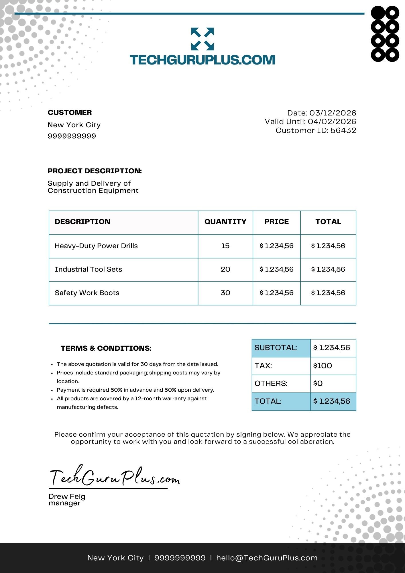 Download Quotation Format in Word for Free CV
