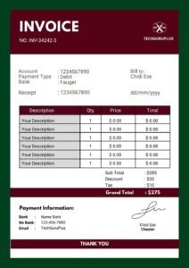 Invoice Template- Free Restaurant & Catering Word File