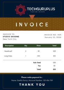 Invoice Template - Bold Red Geometric Consulting Format (Free Word Download)