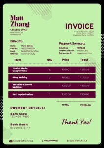 Invoice Template - Clean Blue Medical Format (Free Word Download)