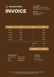Invoice Template - Clean Blue Wave Corporate Format (Free Word Download)
