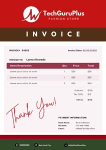 Invoice Template - Minimalist Blue & White Corporate Format (Free Word Download)