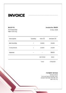 Invoice Template - Minimalist Geometric Consulting Format (Free Word Download)