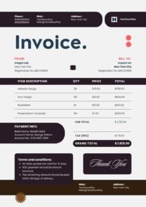 Invoice Template - Modern Dark Creative Agency Format (Free Word Download)