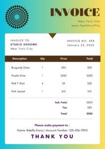 Invoice Template - Professional Blue Healthcare Format (Free Word Download)