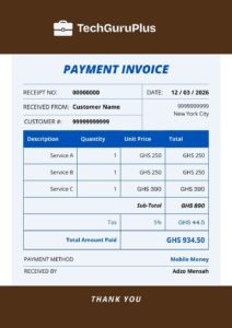 Invoice Template - Simple Blue & Brown Payment Format (Free Word Download)