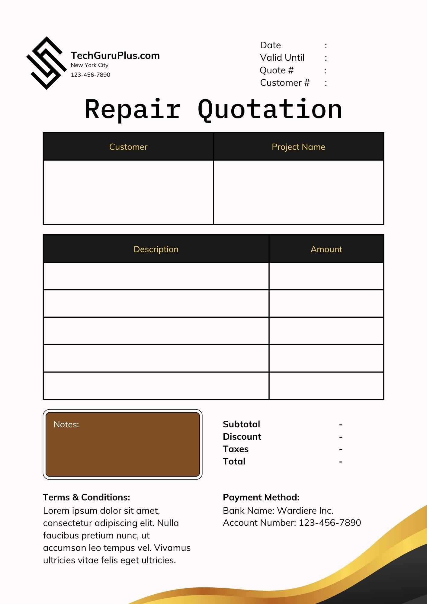 Latest Quotation Format in Word File – Free Templates