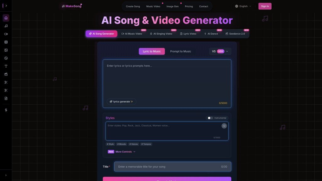 MakeSong AI Songs Tool