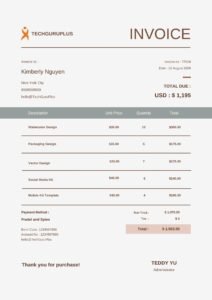 Invoice Template- Minimalist Graphic Design (Free Word Download)
