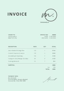 Minimalist Social Media Invoice Template in Word (Free Download)
