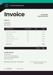 Modern Digital Agency Invoice Template in Word (Free Download)