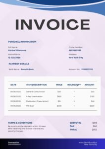 Modern Medical Invoice Template in Word (Free Download)