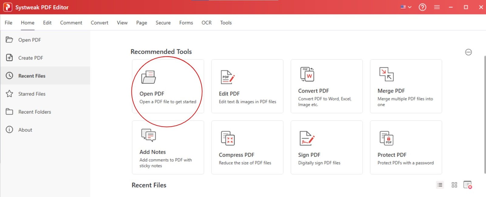Open your document in the Systweak PDF Editor