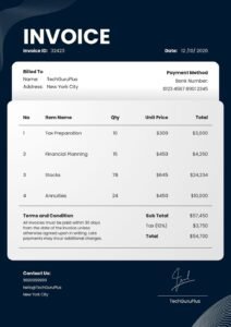 Premium Financial & Consulting Invoice Template (Free Download)