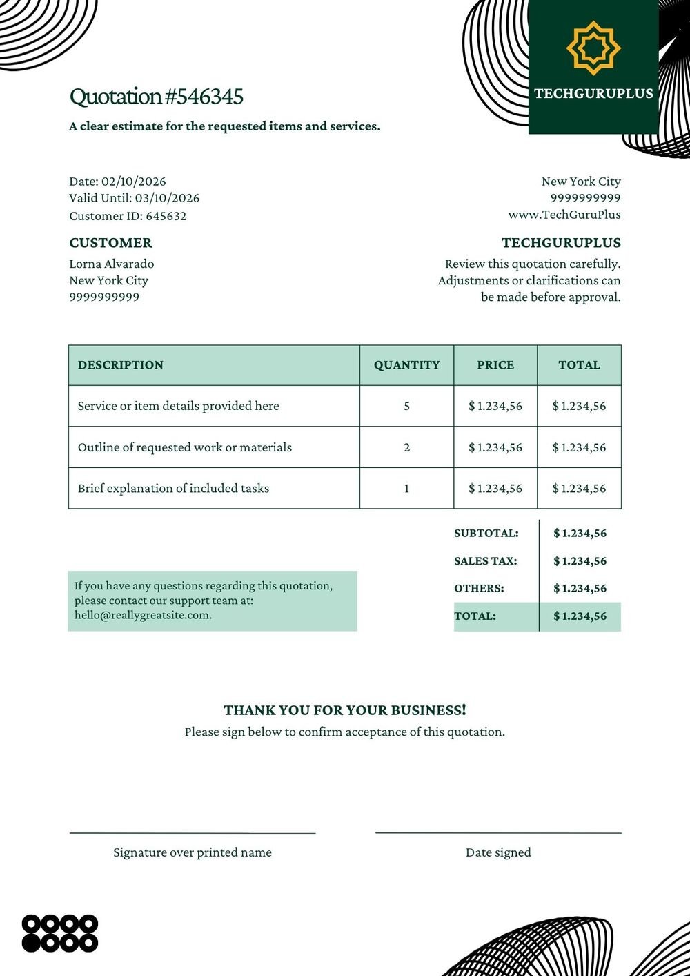 Printable Quotation Format in Word File (Free Template)