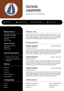 Resume/CV Template- Professional Graphic Designer in Word Format