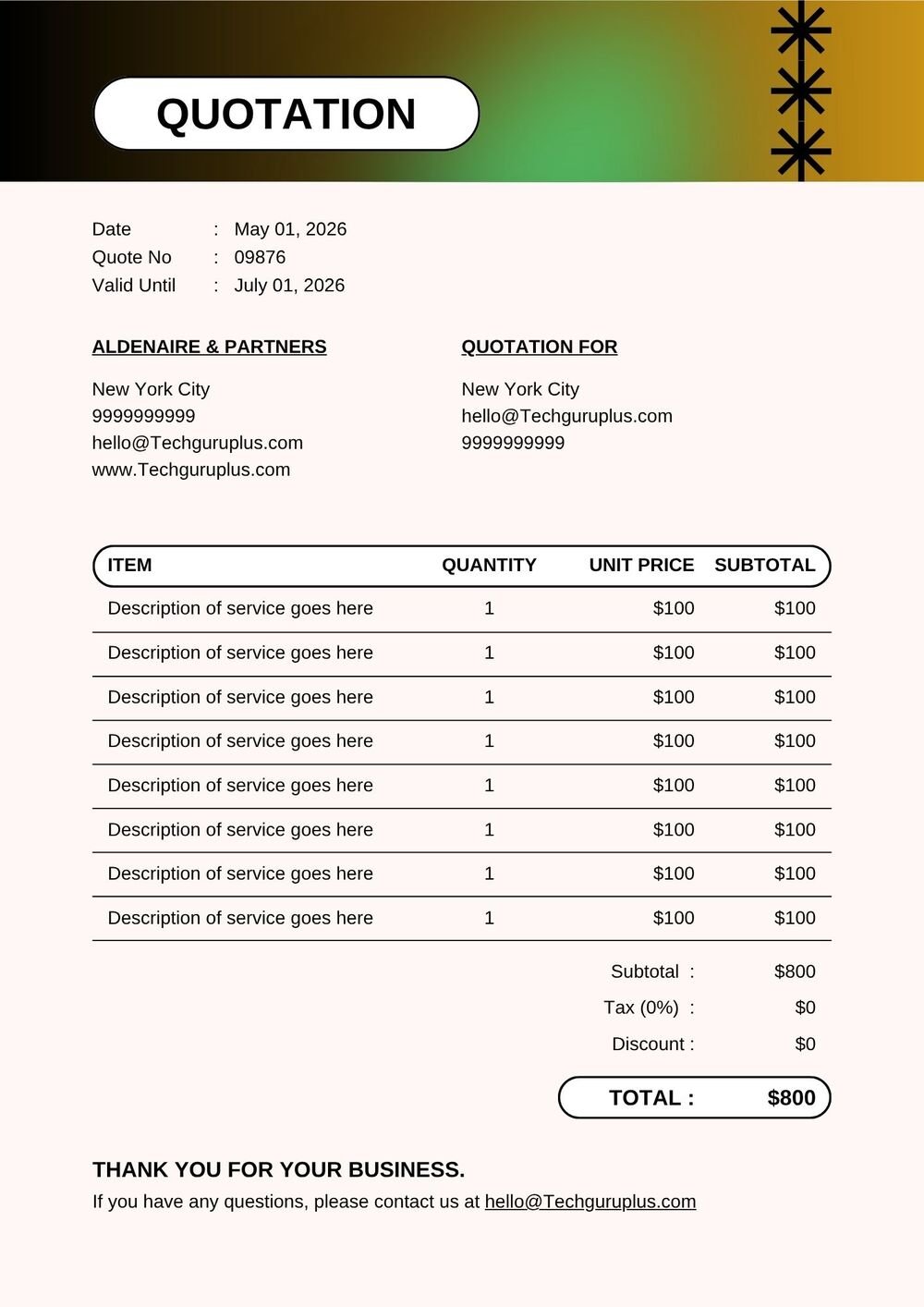 Professional Quotation Format in Word – Free Download (.docx)