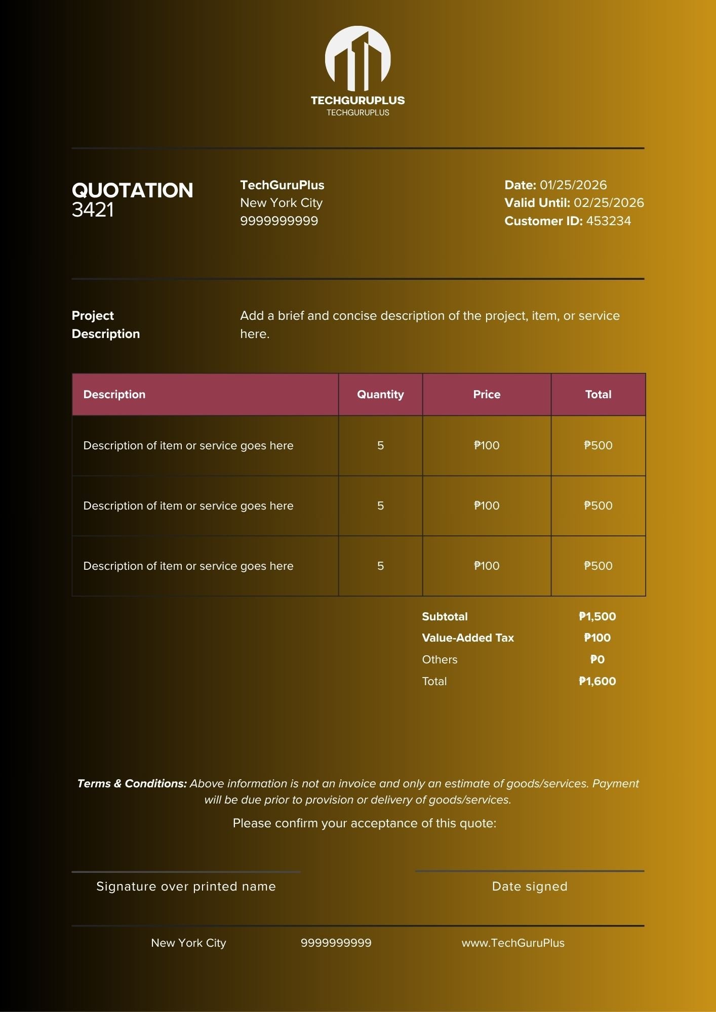 Quotation Free Template Thailand Download