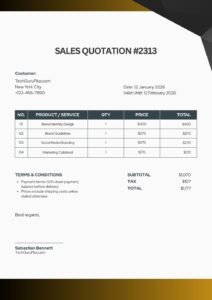 Quotation Template Word Format for Small Business Free