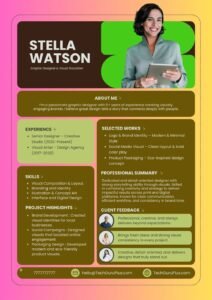Resume/CV Template: Creative Bright Graphic Designer and Visual Storyteller CV