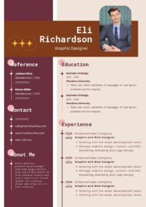 Resume/CV Template: Creative Retro Star Brown Graphic Designer CV Layout