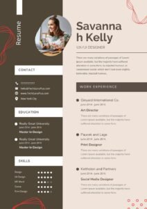 Resume/CV Template: Modern Aesthetic UX UI Art Director Resume Word Doc