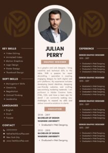 Resume/CV Template: Modern Elegant Corporate Graphic Designer CV Docx