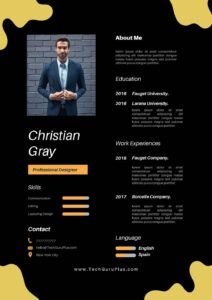 Resume/CV Template: Modern Minimalist Professional Designer CV Word Doc