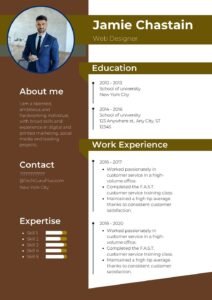 Resume/CV Template: Professional Olive and Brown Web Designer Resume