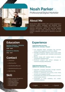 Resume/CV Template for Digital Marketers and Content Specialists Word ( download .docx )