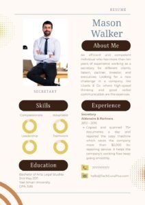 Resume/CV Template for Executive Secretaries and Assistants Word ( download .docx )