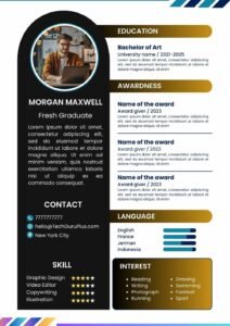 Resume/CV Template for Fresh Graduates and Creative Professionals Word