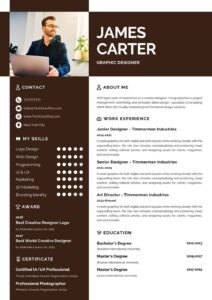 Resume/CV Template for Graphic Designers and Creative Artists Word ( download .docx )