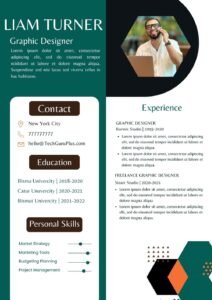 Resume/CV Template for Graphic Designers and Market Strategists Word