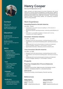 Resume/CV Template for Graphic Designers and Media Creators Word